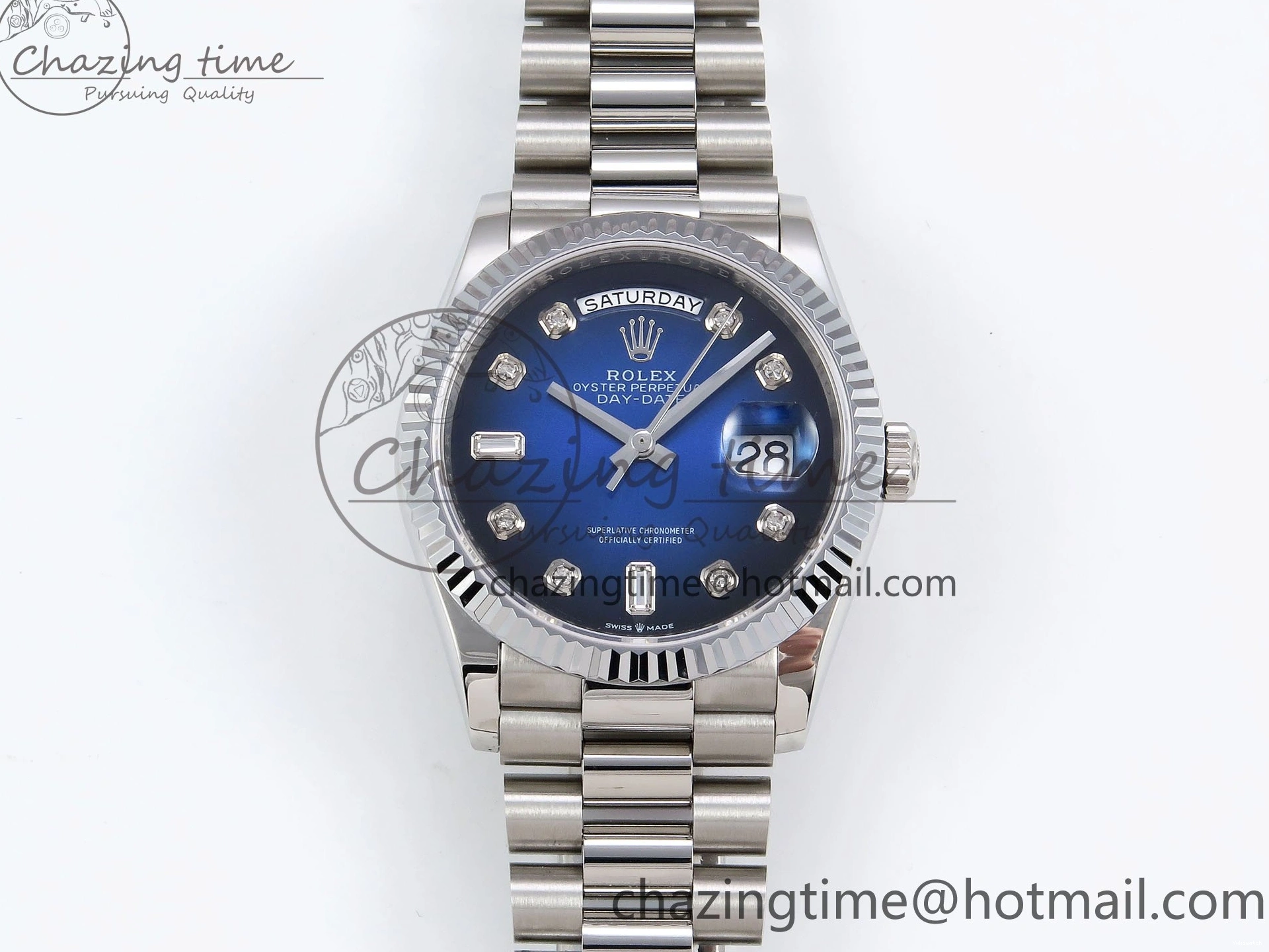 Diamonds 36 A2836 Dial on Day SS Edition Blue Date Best SS TWSF Bracelet 0411